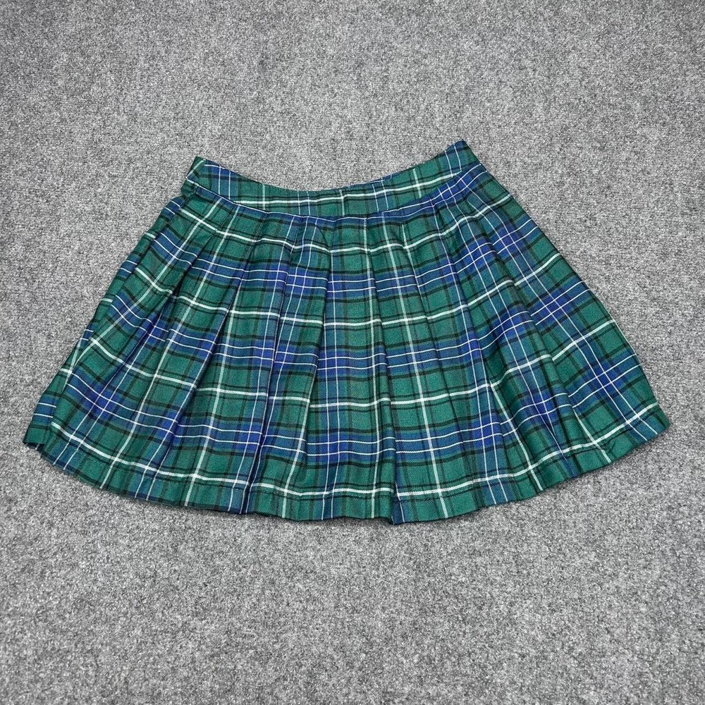 Forever 21 green plaid pleated mini skirt Medium